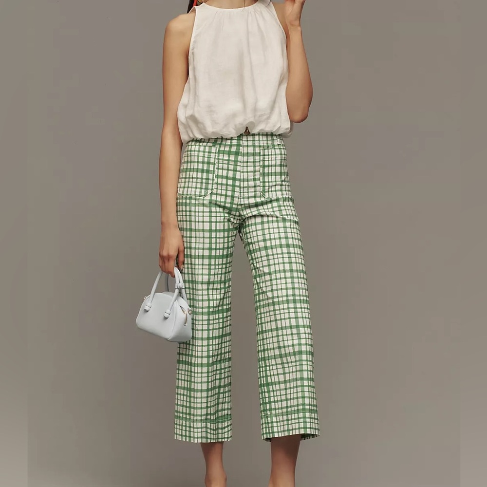 The Colette Cropped Wide-Leg Pants by Maeve